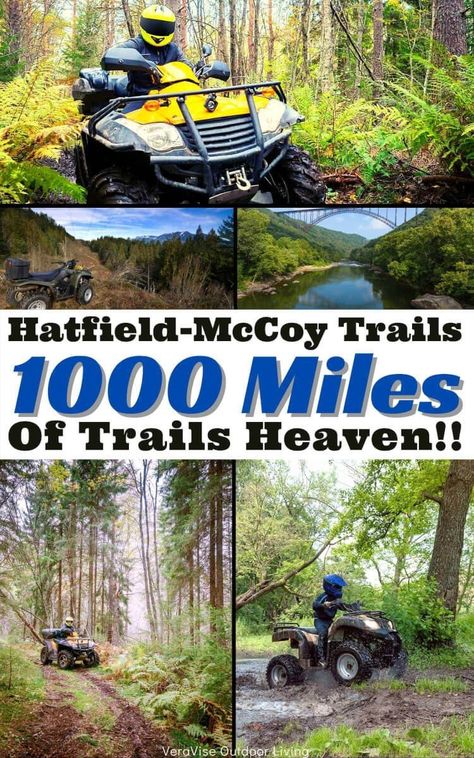 Hatfield-McCoy Trails- 600 Miles of trails heaven in West Virginia Hatfield Mccoy Trails West Virginia, Hatfield And Mccoy Trails, West Virginia Vacation, Cycle Photo, Ohv Trails, Hatfields And Mccoys, Virginia Vacation, Atv Trailers, Polaris Atv