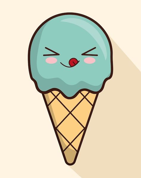 Cute Ice Cream Drawing, Ice Cream Cartoon, Rabbit Drawing, Art Trading Cards, Animal Cross Stitch Patterns, Mini Notebooks, Coloring Stickers, Samara, Easy Kids