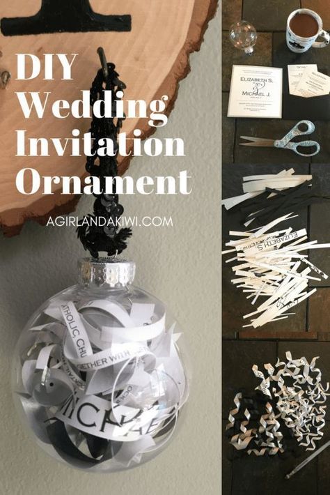 Diy Wedding Ornaments, Wedding Invitation Ornament, Wedding Christmas Ornaments, Diy Wedding Invitation, Wedding Ornaments, Christmas Wedding Invitations, Diy Wedding Gifts, Diy Christmas Ornament, Wedding Gift Diy