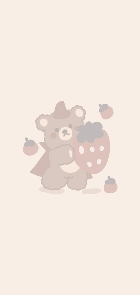 Homescreen widget wallpaper cute strawberry milk and chocolate bear Beats Wallpaper