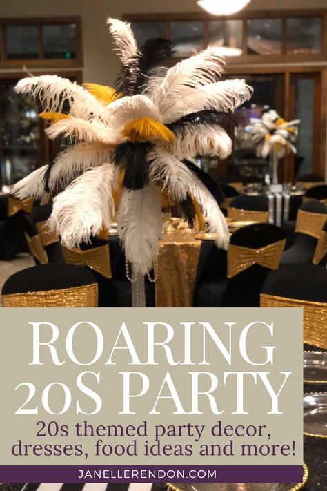 1920s Centerpieces Diy, Roaring 20s Fundraiser, Roaring 20s Table Decorations, Gilded Age Party Theme, Roaring 20s 40th Birthday Party, Flapper Party Decorations, 1930s Party Decorations, 1920s Table Decor, 1920 Themed Party