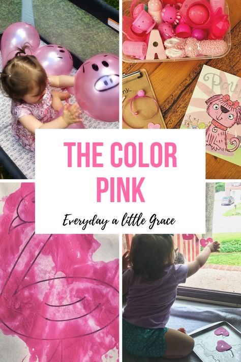 Tot School / Week 11: The Color Pink 💕 – Everyday a Little Grace Tot School Schedule, Tot School Themes, Color Activities For Toddlers, Crayon Days, Color Of The Week, Lesson Plans For Toddlers, The Color Pink, Preschool Colors, Pink Crafts