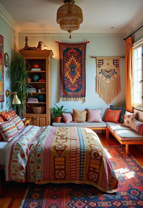 Boho Bedroom For Teens Bohemian Teen Bedroom, Bedroom For Teens, Boho Room Inspiration, Bedroom Ideas For Teens, Boho Teen Bedroom, Dream Bedrooms, Beautiful Room Ideas, Boho Bedroom Design, Bohemian Cottage