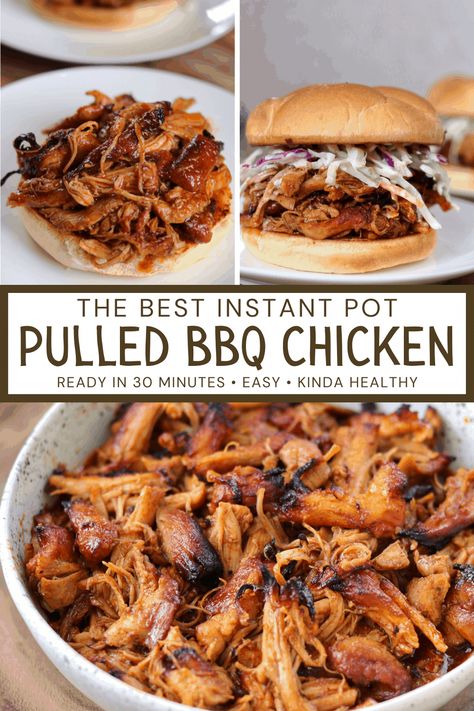 Instapot Chicken Recipes, Pulled Bbq Chicken, Chicken In The Instant Pot, Instapot Recipes Chicken, Pulled Chicken Recipes, Bbq Pulled Chicken, Chicken Lombardy Recipes, Ninja Cooking System Recipes, Ninja Foodi Recipes