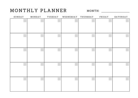 Black & White Minimal Monthly Planner - Templ Ipad Monthly Planner, Goodnotes Monthly Planner, Daily Study Planner, Study Planner Printable Free, Aesthetic Daily Planner, Planner Template Aesthetic, Planner Monthly Layout, Template Study, Planner Template Weekly