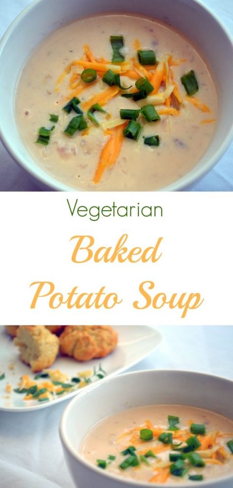 Vegetarian Baked Potato, Potato Soup Vegetarian, Soup Potato, Floor Printable, Easy Baked Potato, Soup Vegetarian, Healthy Potatoes, Cheap Clean Eating, Vegetarian Soup Recipes