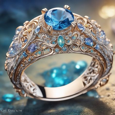 A magical fantasy ring by Елена Рянцева - Playground Fantasy Rings Magic, Fantasy Rings, Fantasy Jewelry Magic, Fantasy Jewellery, Jewelry Magic, Fantasy Ring, Ring Jewellery Design, Mermaid Aesthetic, Fairy Book