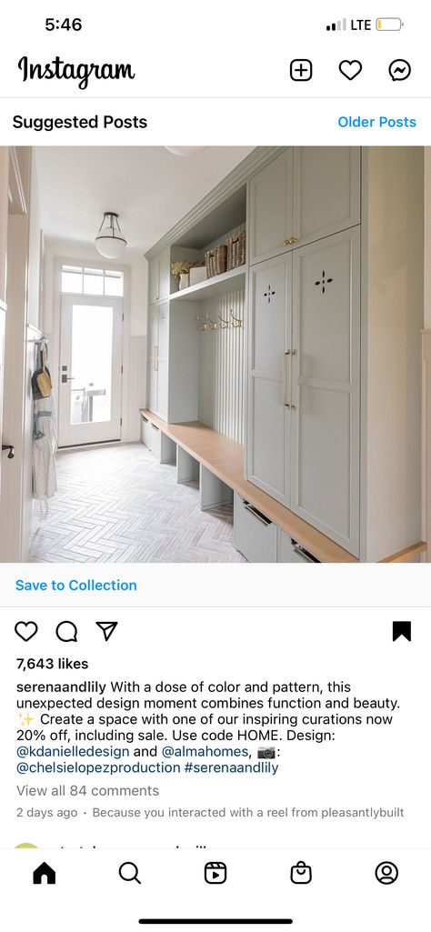 Farmhouse Mudroom, Laundry Room/mud Room, Drop Zone, Honed Marble, Herringbone Tile, Dose Of Colors, Kitchen Redo, Large Kitchen, Beautiful Space