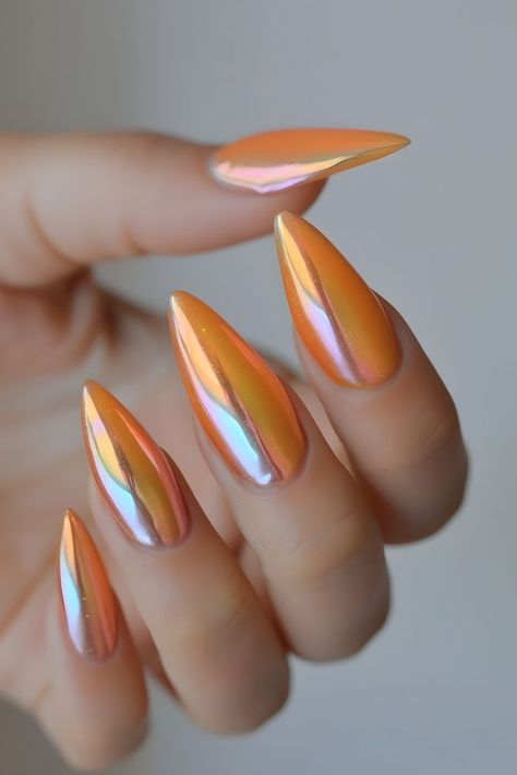 ombre chrome nails, nails summer, trendy nails, chrome nail art, nail designs summer, minimalist nails, chrome nail colors, summer chrome nails, nail inspo, chrome nails designs, ombre nails, cute nails, natural chrome nails, nail art, summer nails, graduation nails, date night beauty, summer nails 2024, graduation nails acrylic, orange chrome nails, aura nails, orange nail designs, orange chrome nail art, elegant chrome nails, chrome manicure, wedding nails, classic chrome nails Aura Nails Orange, Minimalist Nails Chrome, Cute Nails Natural, Natural Chrome Nails, Trendy Nails Chrome, Chrome Aura Nails, Manicure Wedding Nails, Nails Designs Ombre, Nails Acrylic Orange