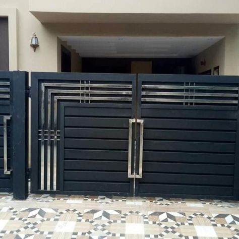 #interiorindori #maingatedesign #maingate 
#moderngatedesign #irongate #steelgate #ssgate 
#frontgate #housemaingate #maindoordesign #gatesdesign 
#homefrontgate #maingate_design #maingateforhouse Modern Iron Gate Designs, Modern Steel Gate Design, Gate Design Ideas, Room Paint Designs, Design For House, Modern Main Gate Designs, Ideas For House, Home Gate Design, Gate Designs Modern