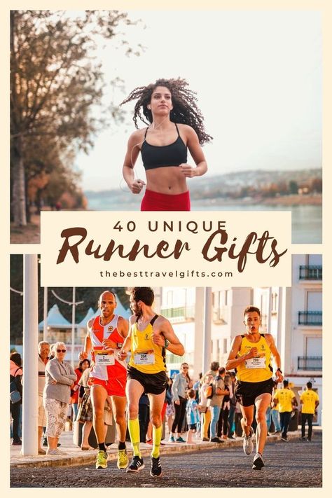 40 unique runner gifts with two photos of people running Gift Ideas For Cross Country Coach, Gift For Runner Women, Marathon Care Package Ideas, Cross Country Gift Basket Ideas, Running Gifts For Men Runners, Gifts For Cross Country Runners, Running Coach Gifts, Running Gifts For Women, Best Gifts For Runners