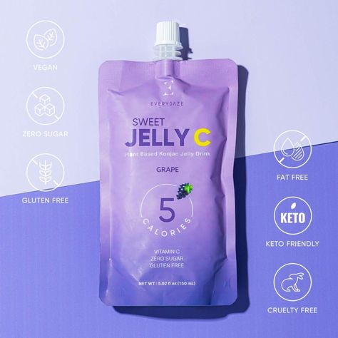 EVERYDAZE Sweet Jelly C Vitamin C Konjac Jelly Drink Grape Flavor 150ml/10 pks - Weee! Konjac Jelly, Jelly Drink, Healthy Snack Choices, Grape Flavor, C Vitamin, Snack Options, Amazon Products, Creative Ads, Health Supplements