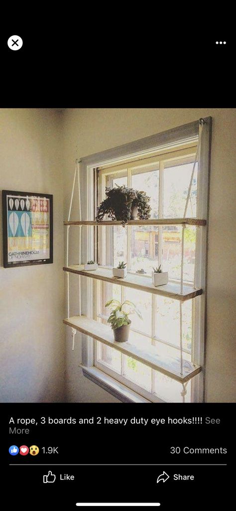 Shelf Over Window, Diy Window Shelf, Kitchen Window Plants, Window Shelves For Plants, Window Shelf For Plants, Window Plant Shelf, Plant Rack, Plant Window, Window Shelves