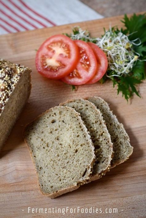 Gf Sourdough Bread, Buckwheat Sourdough, Gluten Free Sourdough Bread Recipe, Gluten Free Bread Flour, Gluten Free Dairy Free Dinner, Gf Ideas, Gluten Free Sourdough Starter, Gluten Free Sourdough Bread, Sourdough Sandwich Bread