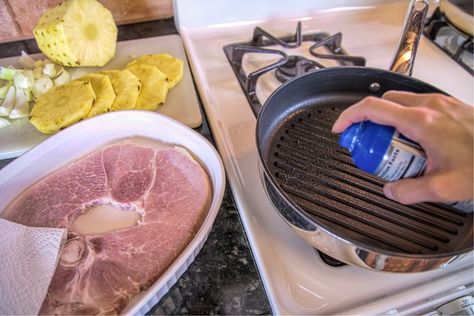 Raw Ham Steak Recipes, Cooking A Ham, Steak On The Stove, Cook A Ham, Steak On Stove, Ham Steak Recipes, Fresh Ham, Whole Ham, Ham Steak