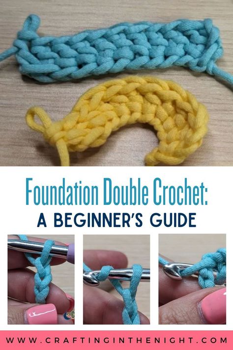 Foundation double crochet (FDC) is a technique that allows you to create clean, even, and consistent stitches without having to use a foundation chain. In this article, I will guide you through the stitch step-by-step, provide tips and tricks for mastering the technique, and offer examples of how you can use it in your crochet projects. #tutorials #guide #tutorialsdiy #diy #craftinginthenight Fhdc Crochet Stitch, Foundation Double Crochet Tutorials, Crochet Joining Techniques Stitches, Crochet Projects Tutorials, Double Crochet Foundation Chain, Double Crochet Tutorial, Foundation Double Crochet, Crochet Chain Stitch, Crocheting Projects