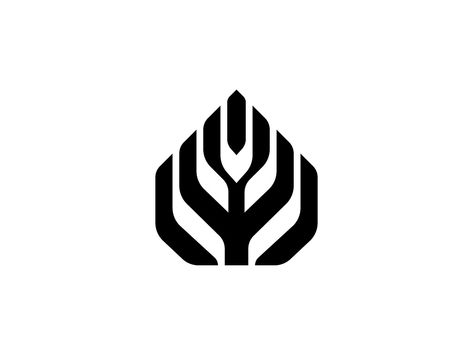 Minimal Trees Logo by Agus Triana on Dribbble T Tree Logo, Baobab Logo Design, Logo Tree Design, Logos With Trees, Minimal Tree Logo, Trees Logo, Tree Logo Design, Simple Tree, Tree Logo