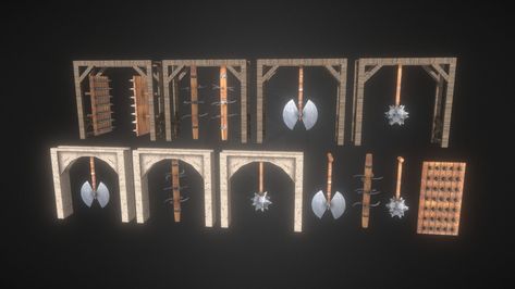 Dungeon traps Kit by pedramashoori Dungeon Traps, Dungeon Tiles, Dnd Stuff, With Nails, Low Poly Models, Mobile Games, Game Assets, Low Poly, Virtual Reality