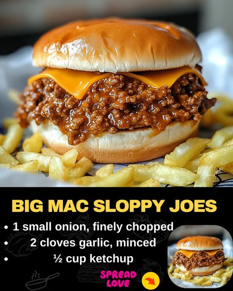 Big Mac Sloppy Joes Big Mac Sloppy Joe, Big Mac Sloppy Joes, Big Mac Sloppy, Ground Turkey Sloppy Joes, Bacon Cheeseburger Meatloaf, Beef Tips And Noodles, Sweet Pickle Relish, Cheeseburger Meatloaf, Turkey Sloppy Joes