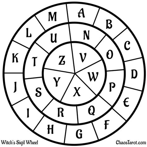 Witch's Sigil Wheel Ttrpg Puzzles, Sigil Circle, Chaos Magick Sigil, How To Make Sigils, Witches Wheel, Talisman Symbols, Magia Elemental, Chaos Magick, Magick Symbols