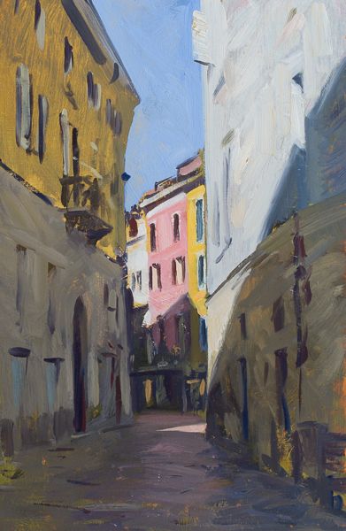 Plein air painting of Varese, Italy. Art Love Couple, Urban Painting, Building Painting, Street Painting, City Painting, Architecture Painting, Cityscape Art, Art Diary, East Hampton