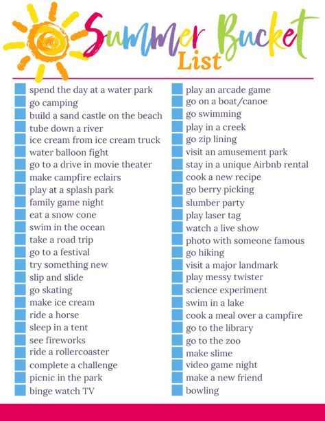 summer bucket list for kids 2018 Summer Bucket List For Kids, Kids Summer Bucket List, Bucket List Printable, Fun List, Summer Fun List, List Printable, Summer Activities For Kids, Free Summer, Family Night