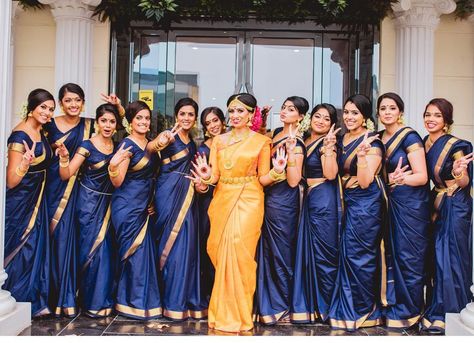 P H O T O N I M A G E (@photon_image_) on Instagram: “. | Shamala weds Kajan | TWedding @kjsham.01 @photon_image_ | #wedding | #tamil | #saree |…” Bridesmaid Sari, Pakistani Bridesmaids, Bridesmaid Sarees, Bridesmaid Dresses Indian, Saree Drape, Indian Bridesmaid Dresses, Indian Bridesmaids, Indian Bridal Photos, Bridesmaid Saree