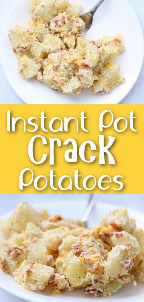 Easy 5 ingredient potatoes made fast in the Instant Pot! Side Dishes Instant Pot, Instant Pot Potatoes, Cream Potatoes, Potatoes Instant Pot, Sour Cream Potatoes, Buttered Cabbage, Cookout Side Dishes, Bbq Side Dishes, Easy Potato Salad