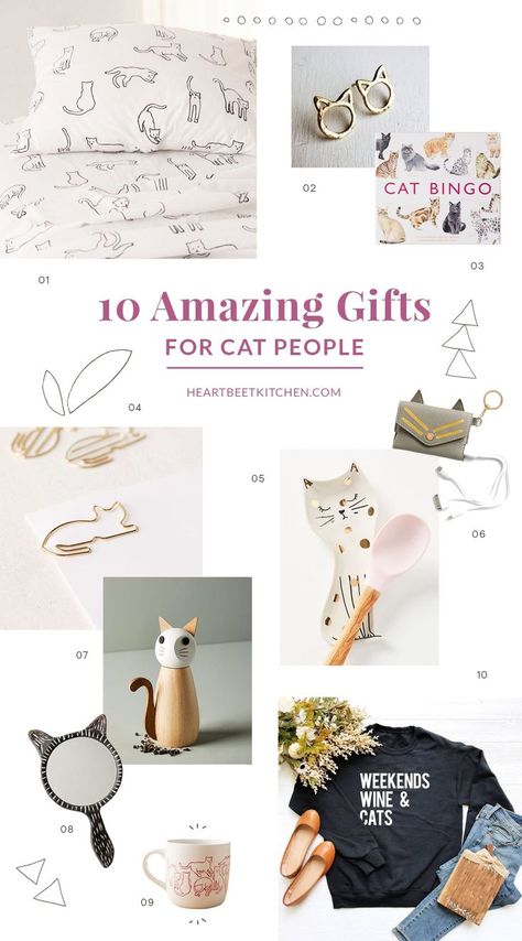 10 Amazing Gifts for Cat People, People who love cats, Cat Lovers Cat Gifts For People, Heartbeet Kitchen, Gifts For Cats, Kitty Crafts, Teen Gifts, Modern Cat Tree, Mum Gifts, Cat Lounge, Kitty Accessories