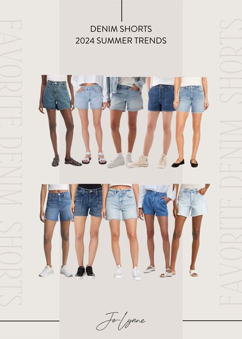 Womens Shorts 2024, Jean Shorts 2024, Shorts 2024 Trends, Simple Outfits For Women, Shorts Outfits Denim, Denim Short Outfits, Summer 2024 Trends, Dinner Outfit Ideas, Over 40 Outfits