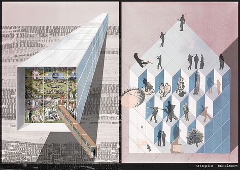 [ Superstudio ] -The Continuous Monument - 1969 Utopia Architecture, Radical Architecture, Concept Board Architecture, Architecture Collage, Architecture Graphics, Futuristic Art, Model Drawing, Architecture Illustration, Architecture Visualization