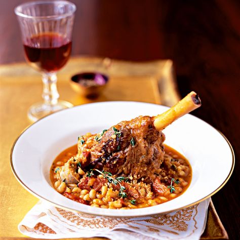 Gordon Ramsay's lamb shank cassoulet recipe is the kind of dish he'd serve at home – it’s the perfect winter warmer. Cassoulet Recipe, Lamb Shank Recipe, Clafoutis Recipes, Gordon Ramsay Recipe, Lamb Shank, Lamb Dishes, Slow Cooked Lamb, Delicious Magazine, Lamb Shanks