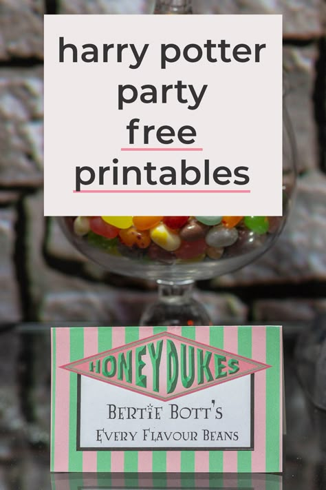 Free Harry Potter Printables, Harry Potter Party Printables, Party Decor For Adults, Harry Potter Snacks, Harry Potter Candy, Harry Potter Sign, Harry Potter Decorations, Decorations Diy Party, Harry Potter Party Decorations