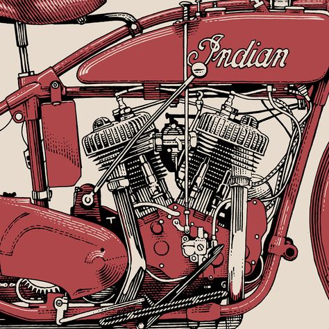 Old indians never die... on Behance Indian Motorcycle Art, Indian Motorcycle Logo, Motorcycles Logo Design, Indian Motorbike, Vintage Indian Motorcycles, Vintage Motorcycle Posters, Harley Davidson Art, Motorcycle Illustration, Motorcycle Decor