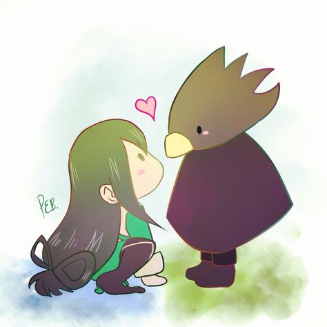 Tsuyu X Tokoyami, Tokoyami X Tsuyu, Me And My Bf, Fumikage Tokoyami, Mha Ships, My Hero Academia Tsuyu, Boku No Academia, Rwby Fanart, Manga Couple