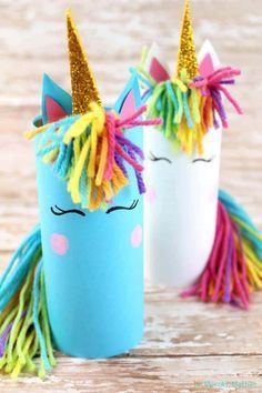 eenhoorn knutselen met wc rol in de zomer Crafts Fir Kids, Unicorn Crafts For Kids, Unicorn Crafts, Paper Roll Crafts, Crafts For Kids To Make, Crafts For Girls, Fun Crafts For Kids, Easy Crafts For Kids, Mason Jar Crafts