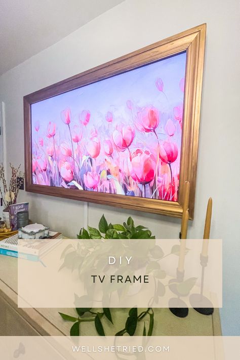 Framing Tv On Wall, Frame Around Tv, Diy Tv Frame, Build A Picture Frame, Picture Frame Tv, Making Picture Frames, Picture Molding, Hidden Tv, Diy Crown