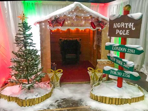 Santa’s Grotto Themed Event 2018 | Gallery | Theme Ideas | Event Prop Hire School Christmas Fair Decorations, School Christmas Grotto Ideas, Santa's Grotto Ideas Diy, How To Make A Santa Grotto, Diy Grotto Christmas, Santa’s Grotto Diy, School Grotto Ideas, Diy Santas Grotto Ideas, Santa Photo Booth Ideas