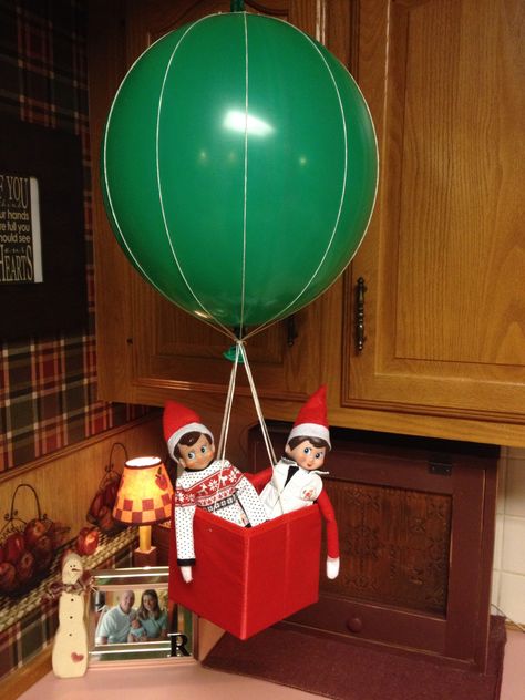 Elf on the Shelf…Hot Air Balloon Ride Diy Elf On The Shelf Hot Air Balloon, Elf On Shelf Hot Air Balloon, Elf On The Shelf Hot Air Balloon Diy, Elf On The Shelf Hot Air Balloon Arrival, Hot Air Balloon Elf On The Shelf, Elf Hot Air Balloon Arrival, Elf On The Shelf Arrival Ideas Balloons, Elf Hot Air Balloon, Elf On The Shelf Hot Air Balloon