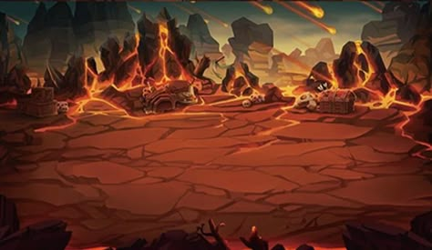 Volcano Game, Fantasy Terrain, Drawing Cartoon Faces, Landscape Background, Game Background, Game Concept Art, Casual Game, Digital Painting Tutorials, Fantasy Art Landscapes