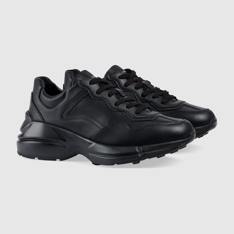 Shop the Women's Rhyton sneaker in black at GUCCI.COM. Enjoy Free Shipping and Complimentary Gift Wrapping. Trainers For Women, Gucci Store, Italy Print, Sneakers For Women, Mid Heel, Cotton Totes, Online Purchase, Low Top, Sneakers Fashion