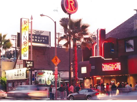 The Roxy on Sunset strip The Roxy Los Angeles, Sunset Strip 80s Aesthetic, Sunset Strip Aesthetic, Sunset Strip 80s, Los Angeles 80s, Roxy Theater, Rainbow Bar, Hair Metal, Sunset Boulevard