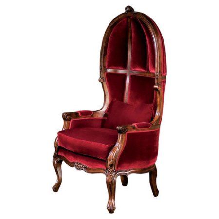 Victorian Balloon Chair, Red Balloon Chair, Victorian Parlor, Victorian Chair, Home Office Furniture Sets, Velvet Accent Chair, Period Furniture, Tufted Cushion, Dressing Mirror, Burgundy Velvet