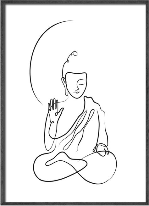 Sitting Buddha Tattoo, Buddha Tattoo Minimalist, Buddha Line Art Tattoo, Buddha Sketch Drawings, Small Outline Tattoos, Buddha Sketch, Tattoo Learning, Tattoo Buddha, Buda Tattoo