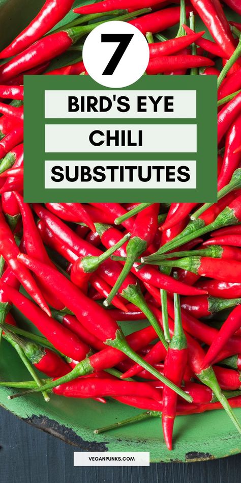 Out of bird's eye chili? No worries! Check out this list of the best substitutes for this fiery pepper and add a spicy kick to your favorite dishes. Birds Eye Chili Recipe, Types Of Chili Peppers, Hot Pepper Recipes, Birds Eye Chili, Fresno Chili, Chili Pepper Recipes, Pepper Recipes, Habanero Peppers, Hottest Chili Pepper