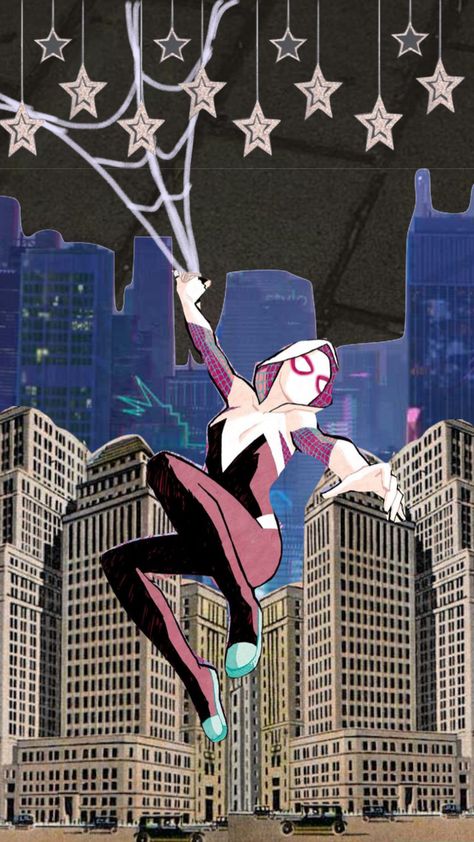 #myfirstshuffle #spidergwen #marvelwomen #marvelcomic #superheroes #aesthetic Ghost Spider Wallpaper, Spidergwen Aesthetic, Lockscreen And Wallpaper Match, Spider Gwen Wallpaper, Gwen Stacy Wallpaper, Gwen Spiderman, Spiderman And Spider Gwen, Spiderman Girl, Wallpaper Wa