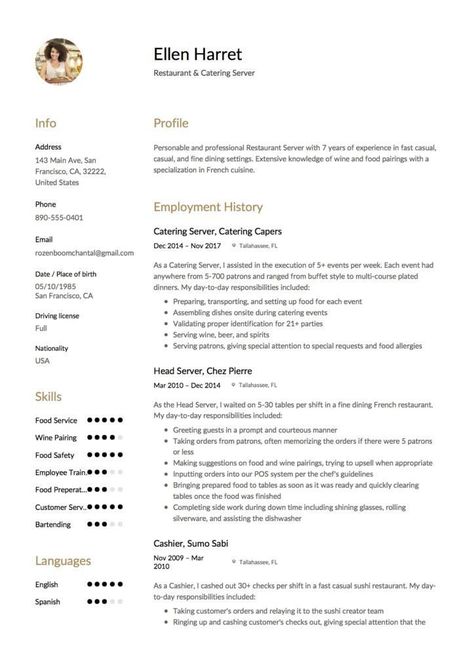 restaurant server resume samples Wunderschön Resume Example for Server 11 Amazing It Resume Examples 12 Restaurant Server Resume Sample S 2018 Free Downloads Restaurant Server Resume Samples . Check more at https://howtobackup.net/resume-example-for-server/ Simple Resume Examples, It Resume, Restaurant Resume, Resume Writing Samples, Restaurant Server, Server Resume, Sales Resume Examples, Medical Assistant Resume, Be An Example Quotes