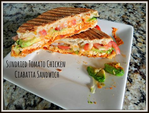 Sun-dried Tomato and Chicken Ciabatta Sandwich #apinchofchaos #sandwich #panini Chicken Ciabatta Sandwich, Sun Dried Tomato Chicken, Ciabatta Sandwich, Sandwich Panini, Sundried Tomato Chicken, Chicken Panini, Tomato Spinach, Sundried Tomato, Best Sandwich