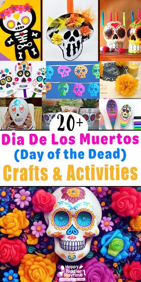 20+ Dia De Los Muertos (Day of the Dead) Crafts & Activities for Kids - Happy Toddler Playtime Day Of The Dead Crafts, Dia De Los Muertos Crafts Ideas, Witchy Diy, Dia De Los Muertos Party Ideas, Diy Halloween Crafts, Colouring Pages For Kids, Dia De Los Muertos Decorations Ideas, Easy Toddler Crafts, Animal Printables