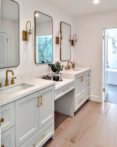 Bevlane Project Master Vanity - Modern - Bathroom - Los Angeles - by Riki S. Design | Houzz Vanity With Makeup Area, Sink Fixtures, Sink Makeover, Organizing Bathroom, Sink Cabinets, Makeover Bathroom, Faucets Bathroom, Vanities Bathroom, Bathroom With Makeup Vanity